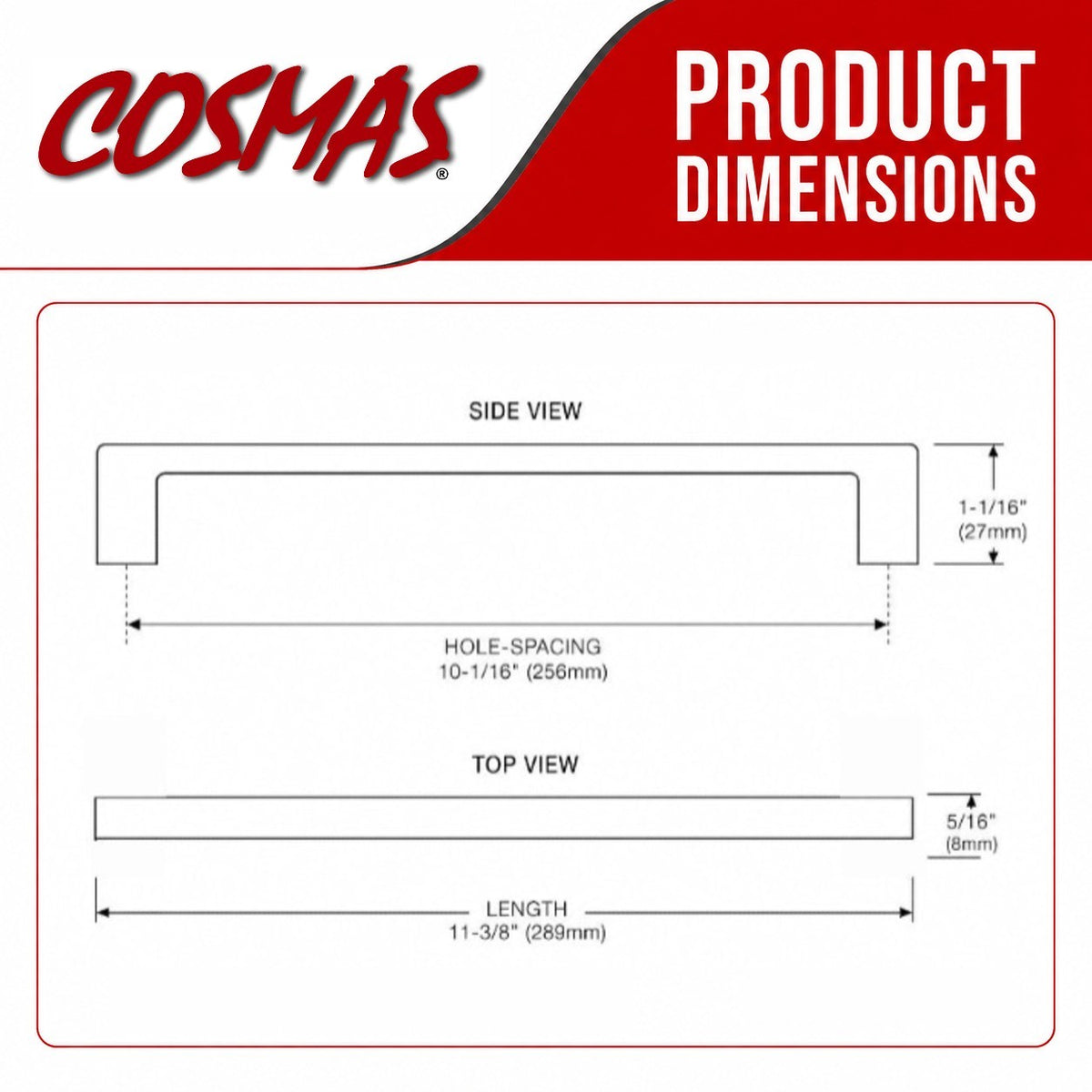 Cosmas 11244-256BG Brushed Gold Modern Contemporary Cabinet Pull
