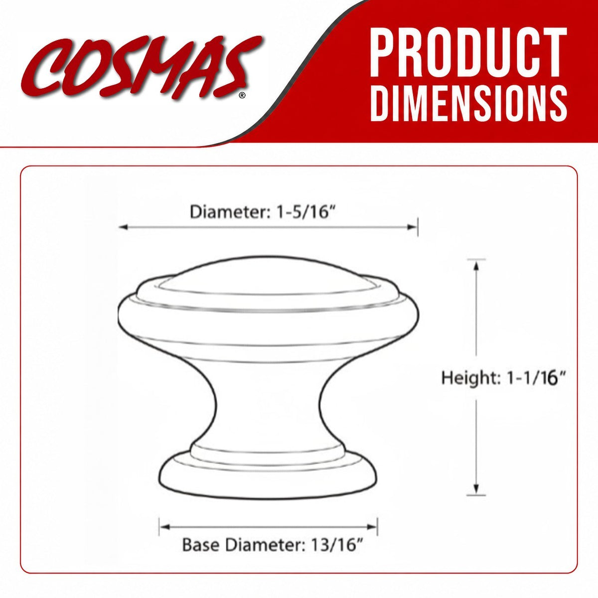 Cosmas 1426CH Polished Chrome Cabinet Knob