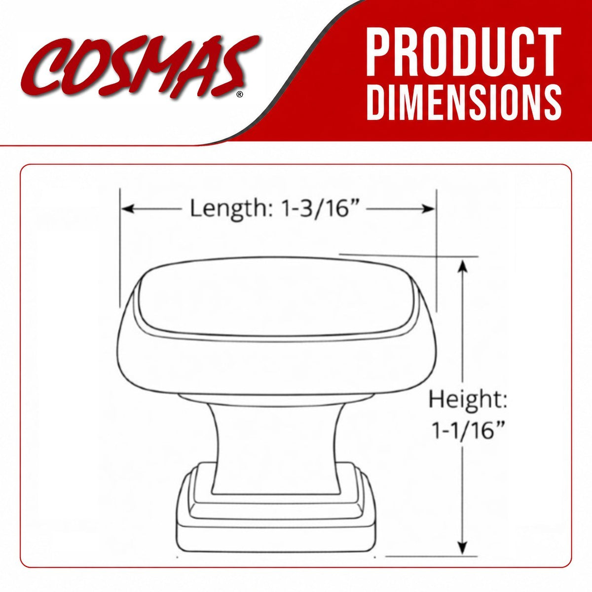 Cosmas 1487FB Flat Black Contemporary Cabinet Knob