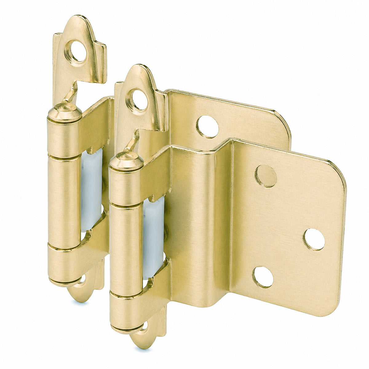Cosmas 15628-BB Brushed Brass Cabinet Hinge 3/8" Inset (Pair)