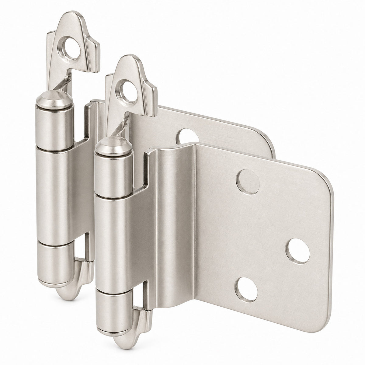 Cosmas 16890-SN Satin Nickel Hinge Variable Overlay with 30 Degree Reverse Bevel (Pair)