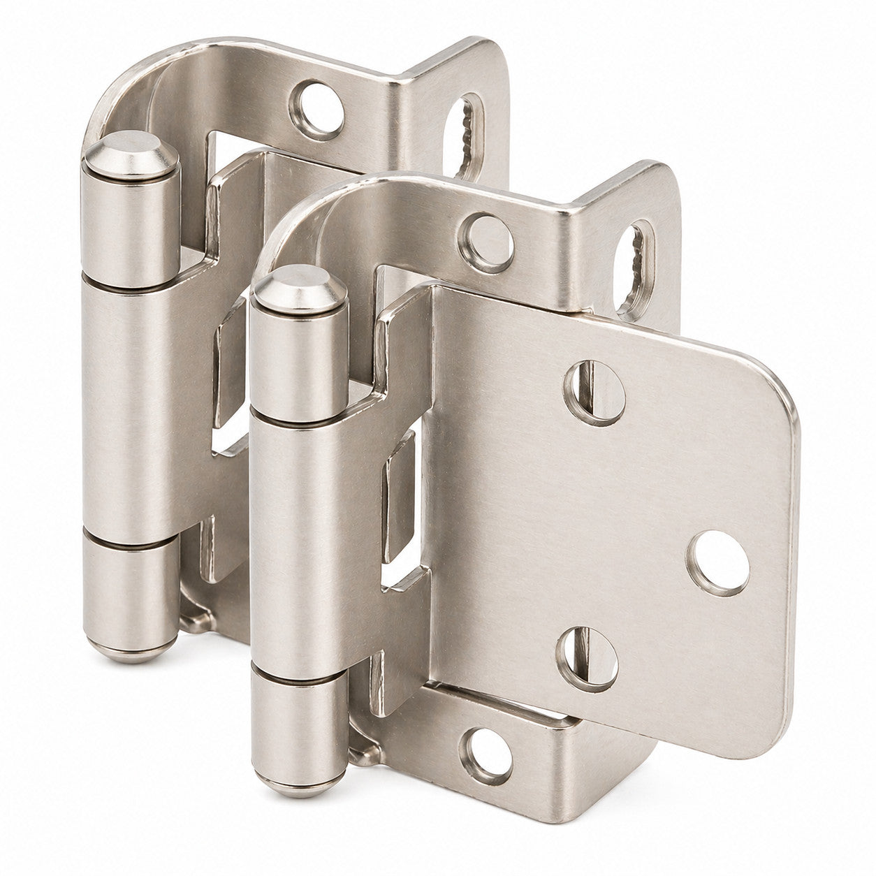 Cosmas 18650-SN Satin Nickel Partial Wrap Hinge 1/2" Overlay (Pair)