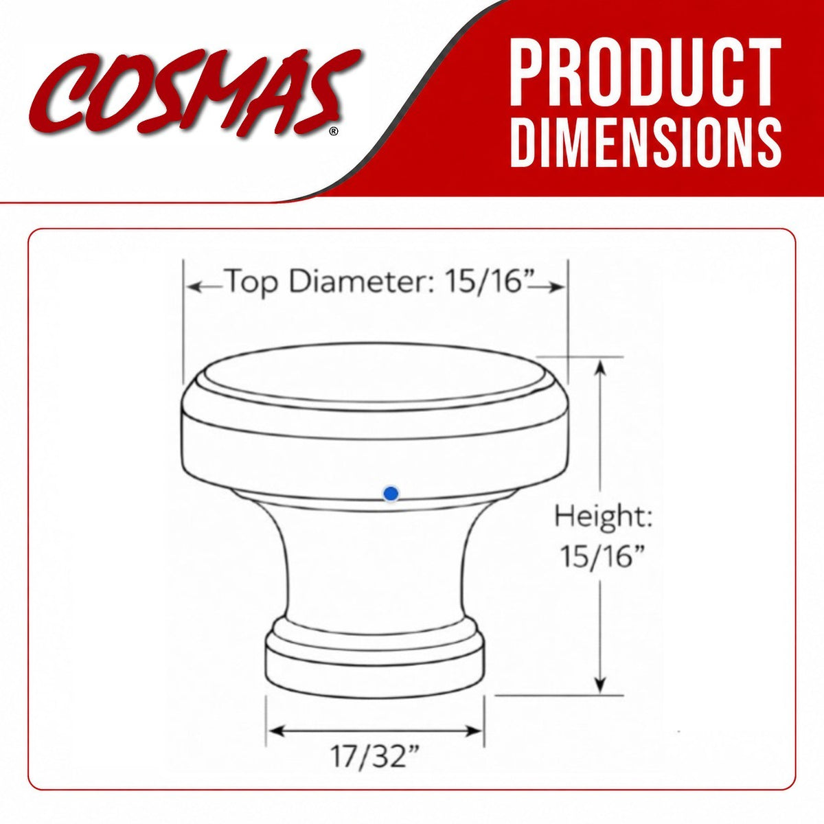 Cosmas 1940BG Brushed Gold Cabinet Knob