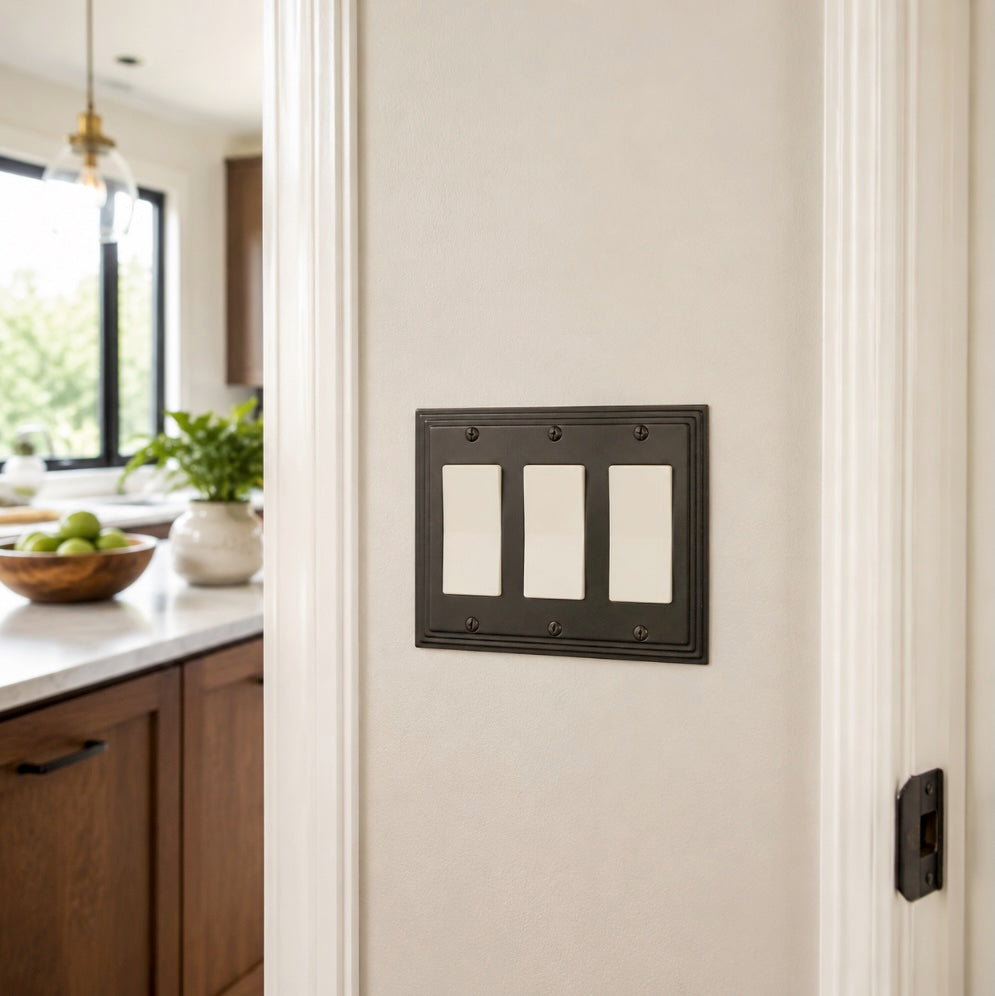 Cosmas 25084-ORB Oil Rubbed Bronze Triple GFCI / Decora Wall Plate