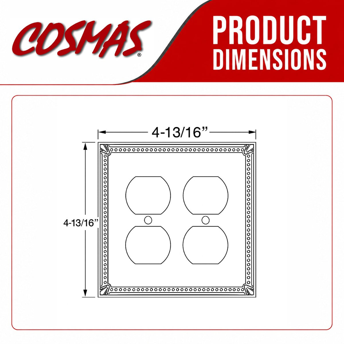 Cosmas 44013-SN Satin Nickel Double Duplex Outlet Wall Plate
