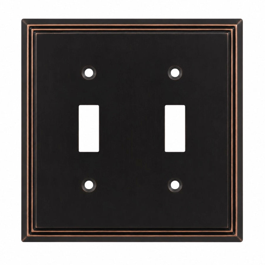 Cosmas 65004-ORB Oil Rubbed Bronze Double Toggle Switchplate Cover