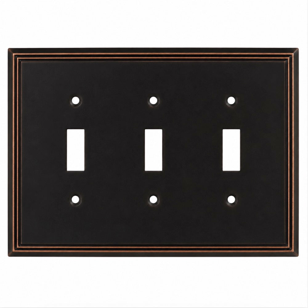 Cosmas 65005-ORB Oil Rubbed Bronze Triple Toggle Switchplate Cover