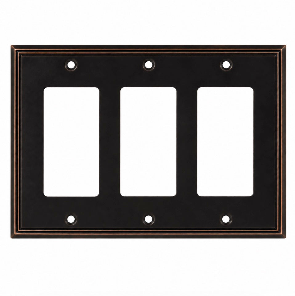 Cosmas 65070-ORB Oil Rubbed Bronze Triple GFCI / Decora Wall Plate