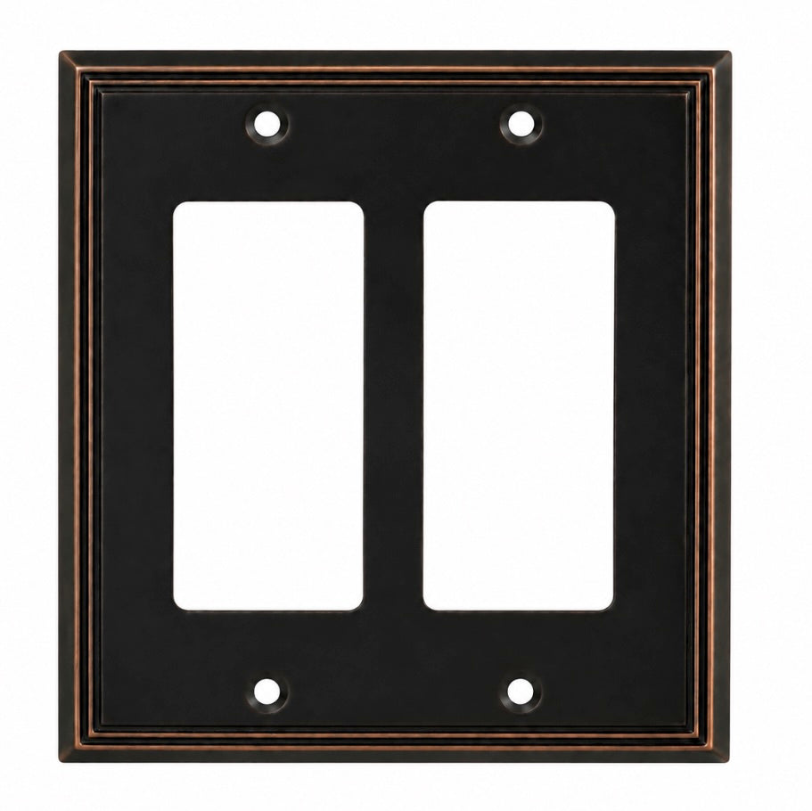 Cosmas 65088-ORB Oil Rubbed Bronze Double GFCI / Decora Wall Plate