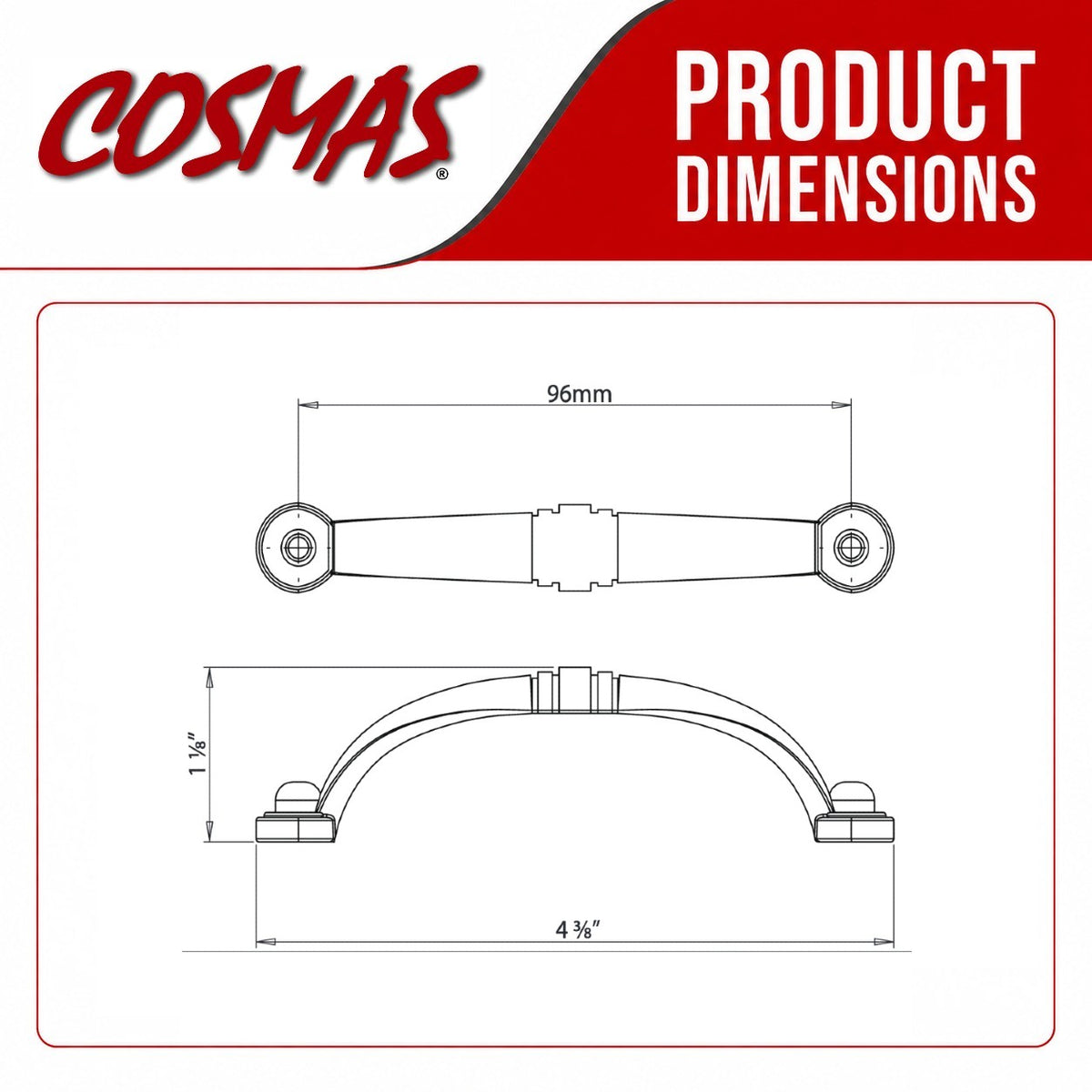 Cosmas 2322CH Polished Chrome Cabinet Pull