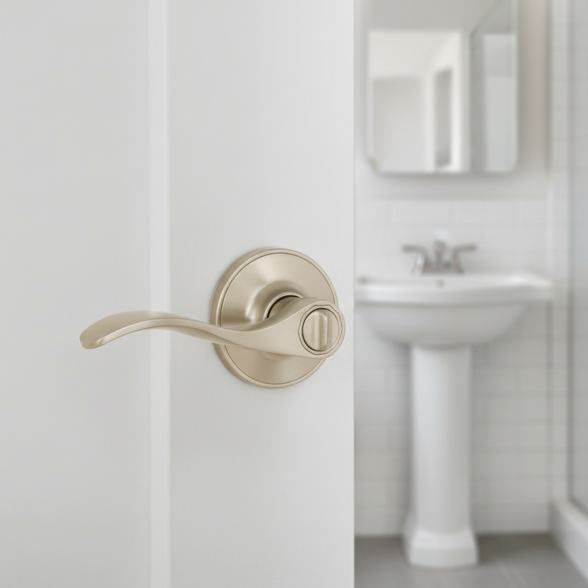 Cosmas 80 Series Satin Nickel Privacy Door Lever