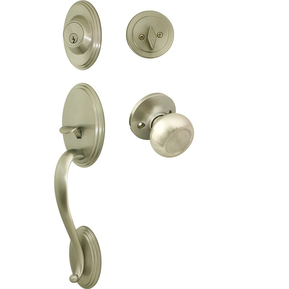 Cosmas 300 Series Satin Nickel Handleset with 20 Series Interior