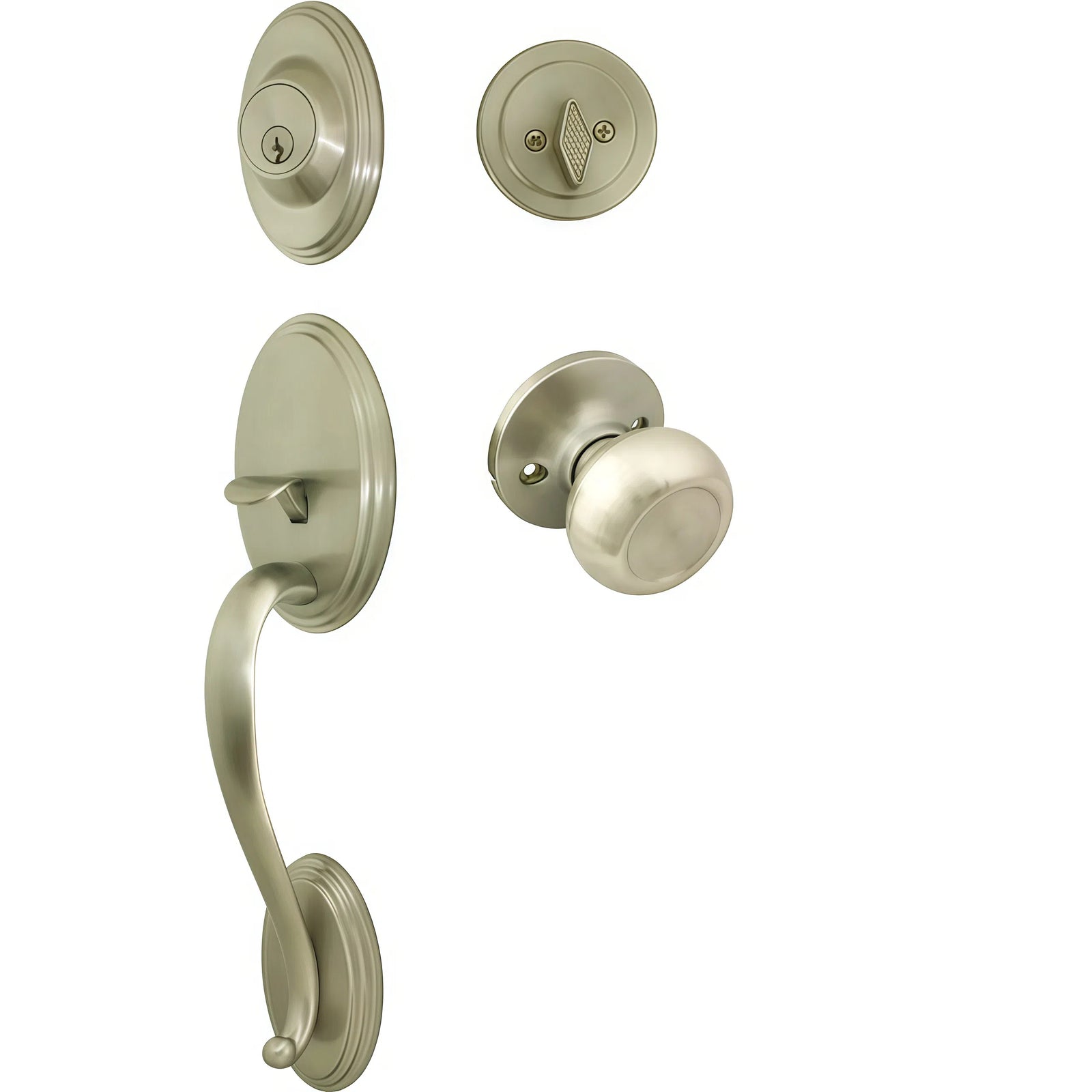 Cosmas 300 Series Satin Nickel Handleset with 20 Series Interior