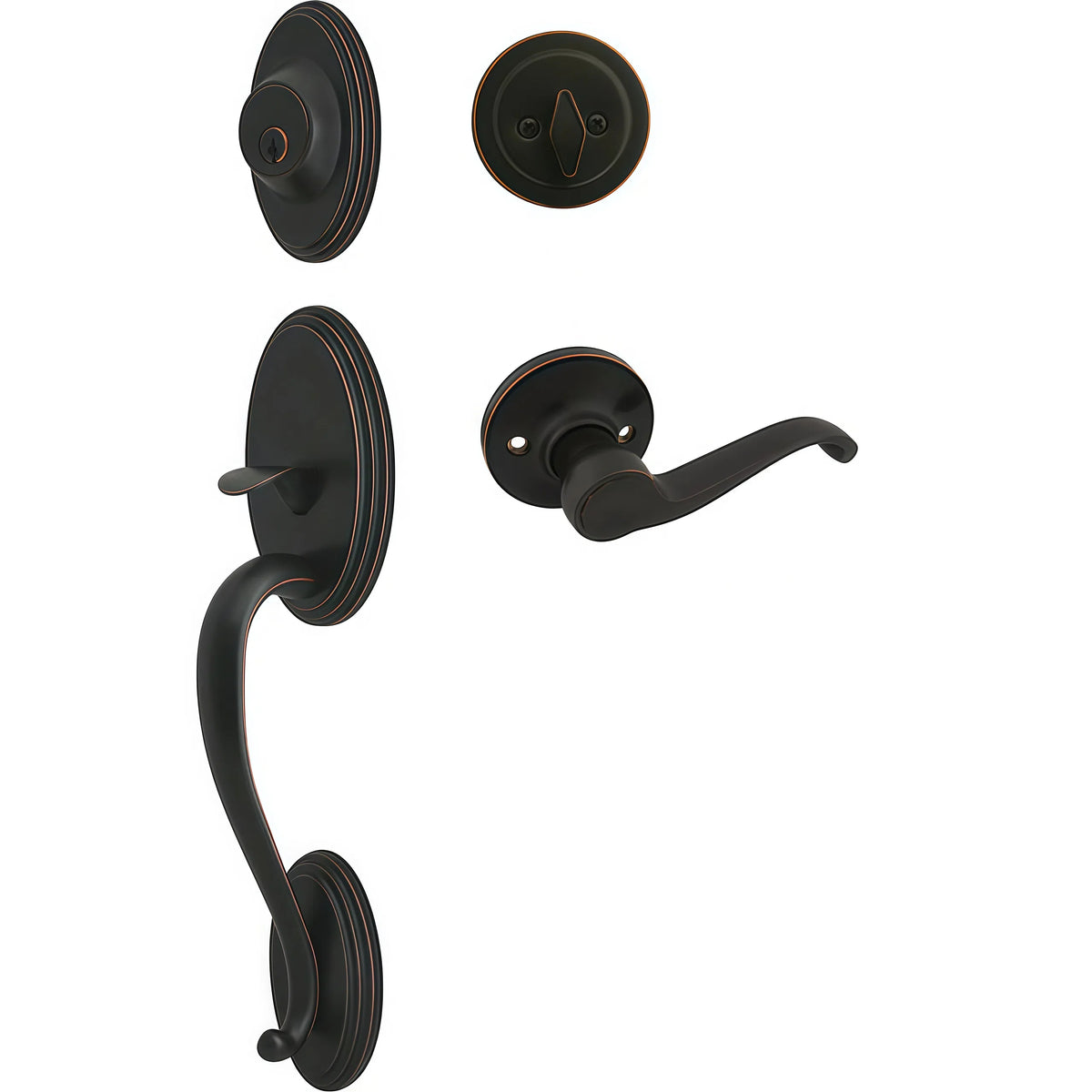 Cosmas 300 Series Oil Rubbed Bronze Handleset with 50 Series Interior