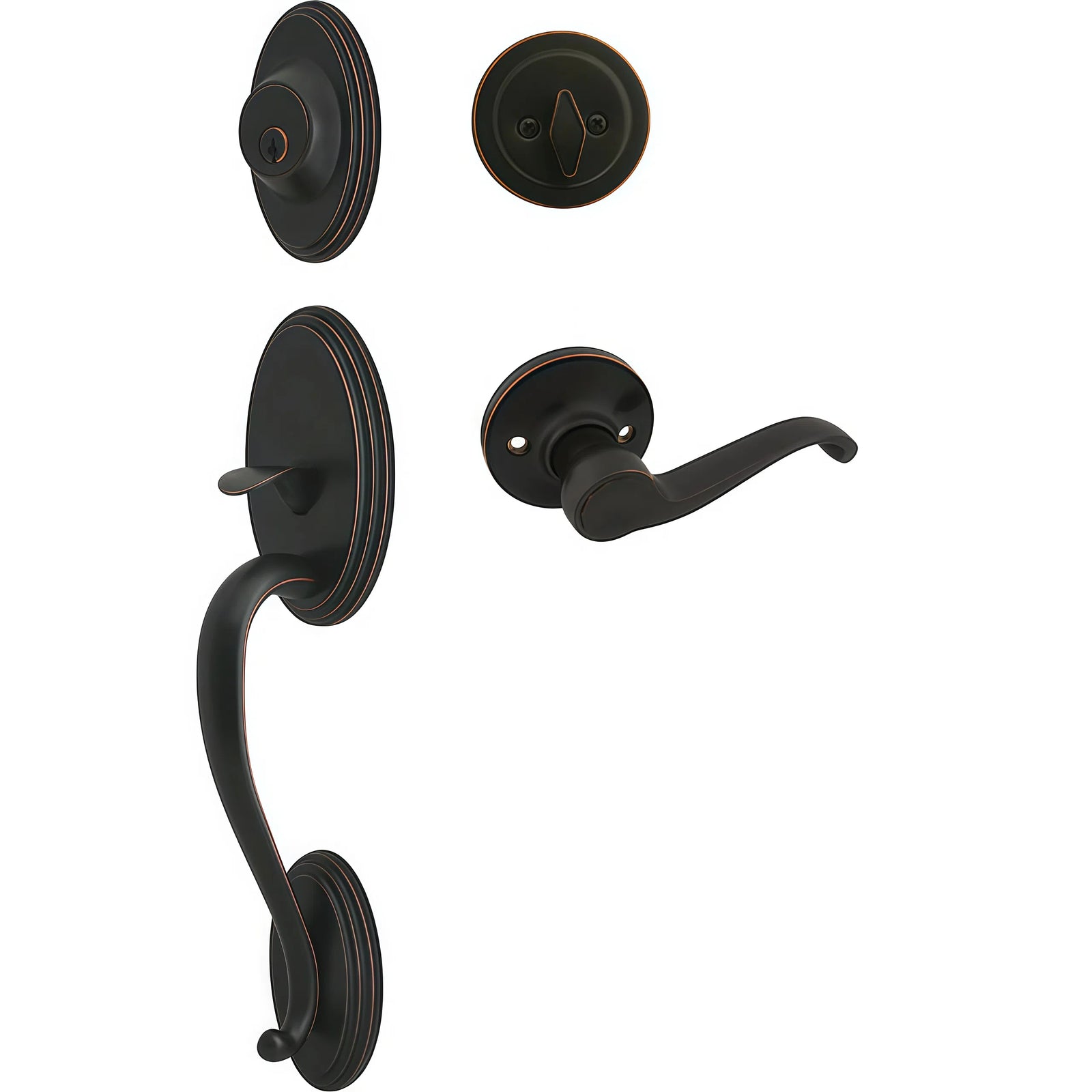 Cosmas 300 Series Oil Rubbed Bronze Handleset with 50 Series Interior