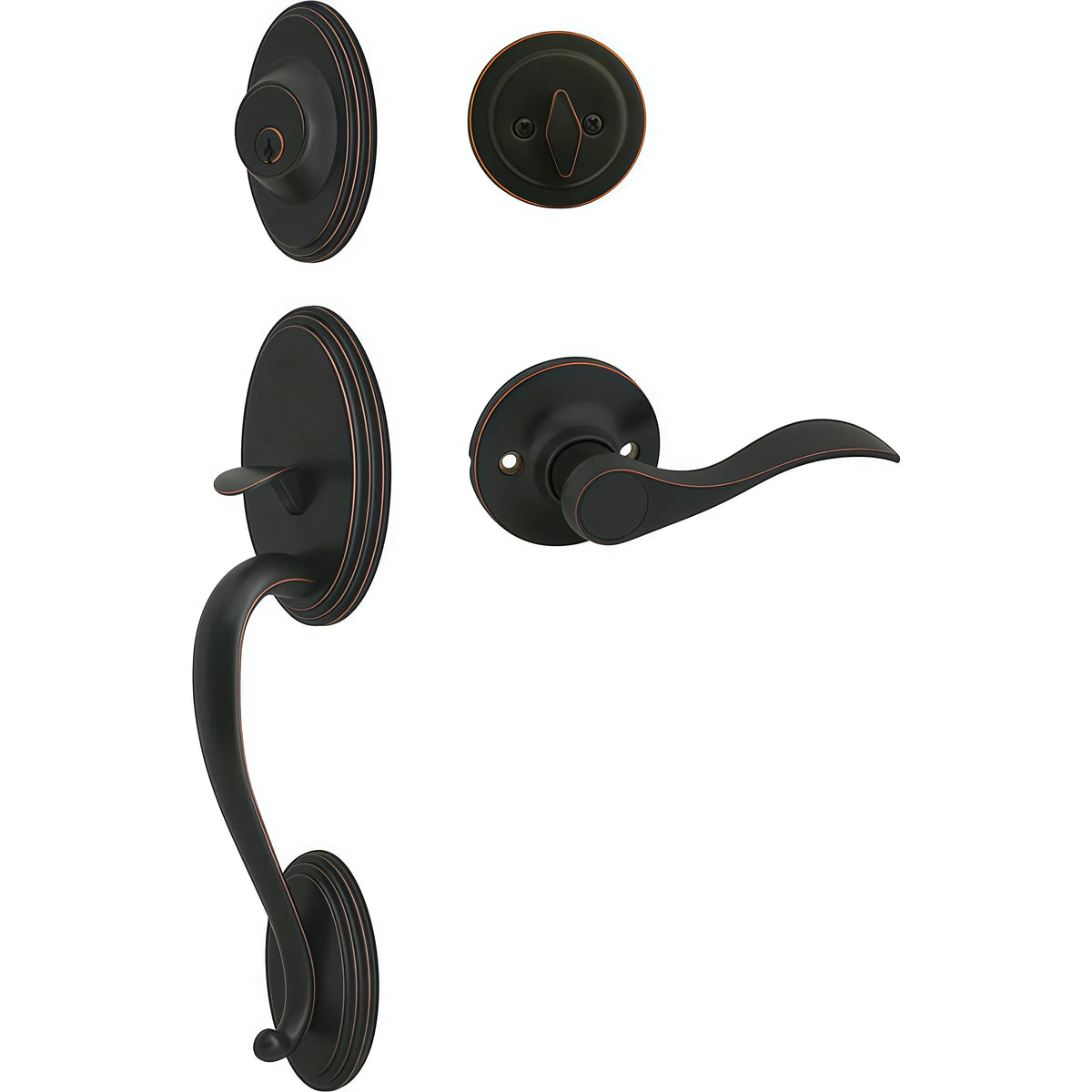 Cosmas 300 Series Oil Rubbed Bronze Handleset with 80 Series Interior
