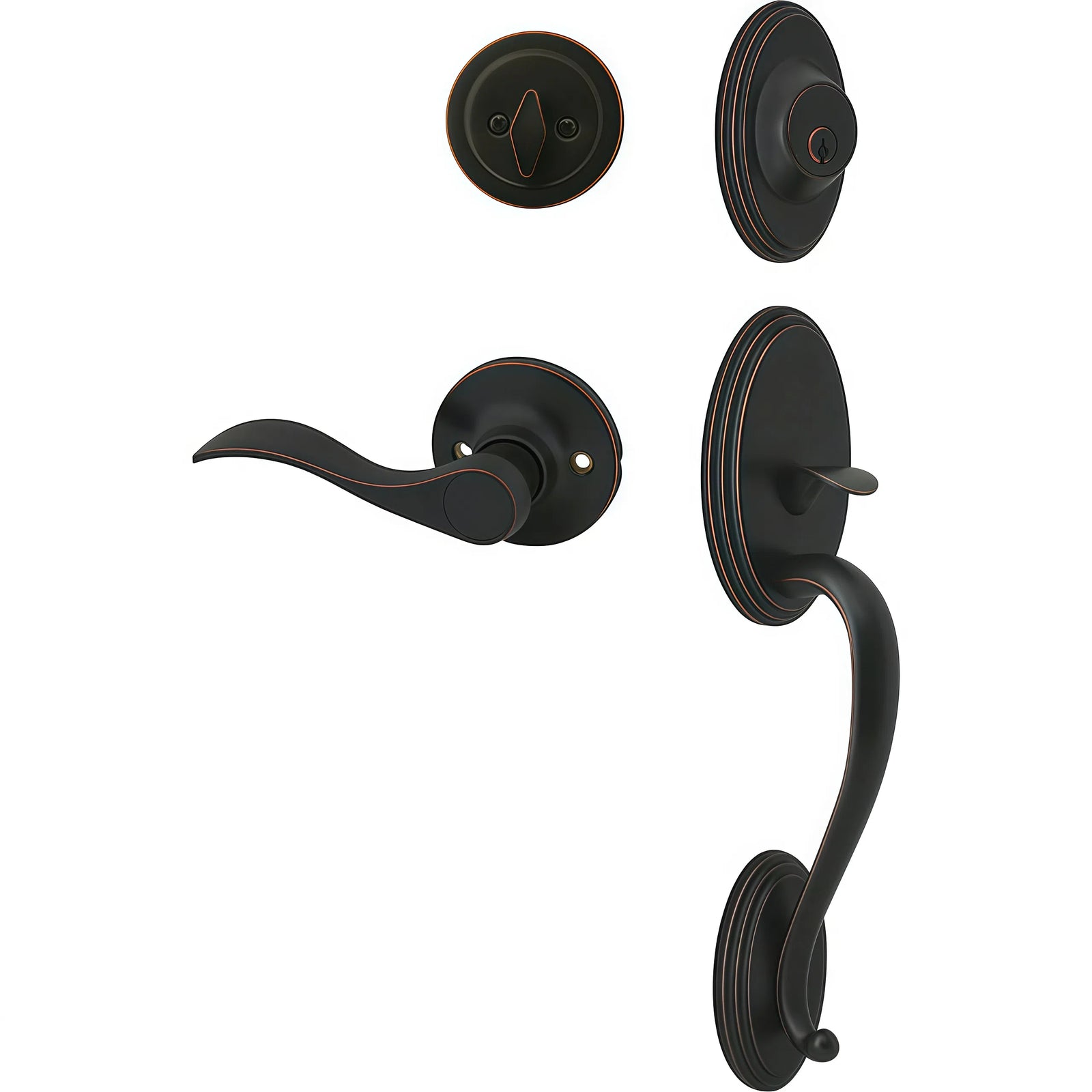 Cosmas 300 Series Oil Rubbed Bronze Handleset with 80 Series Interior