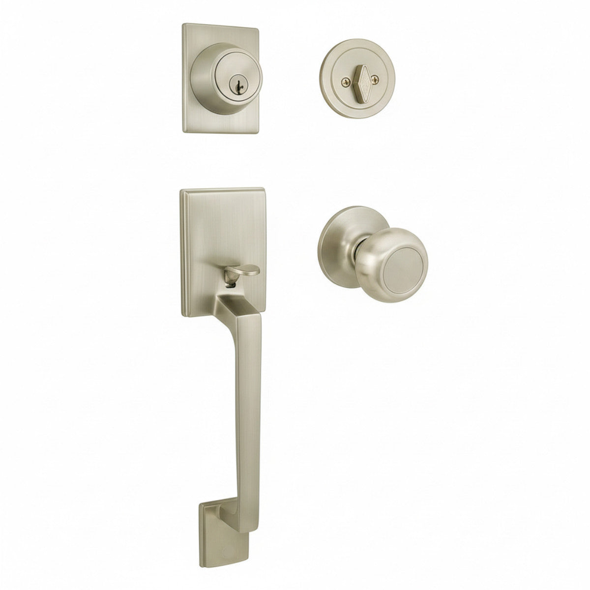 Cosmas 600 Series Satin Nickel Handleset with 20 Series Interior