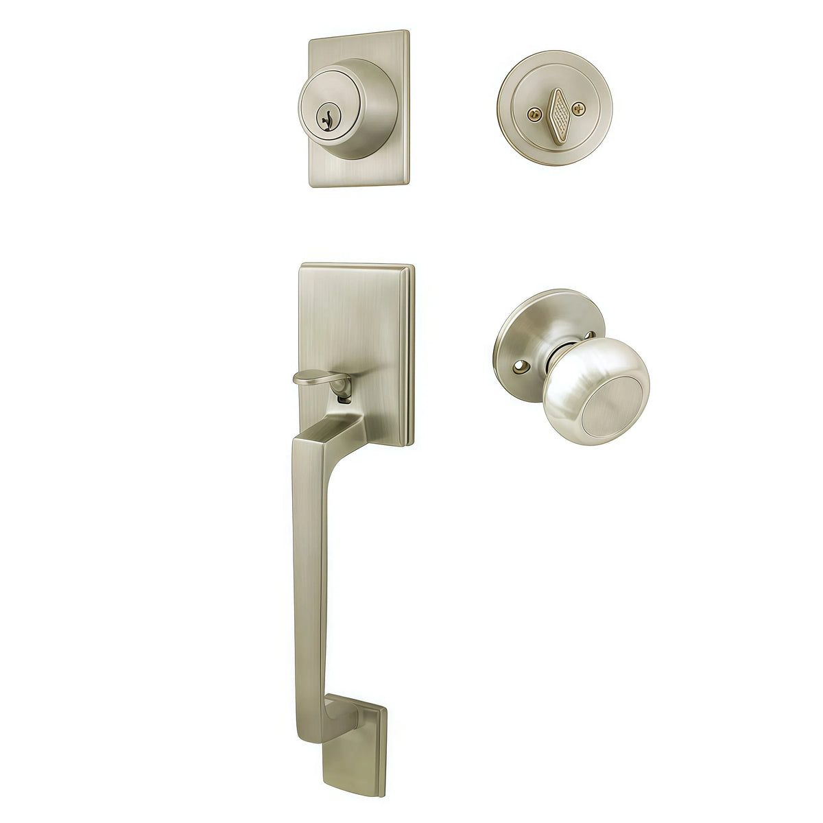 Cosmas 600 Series Satin Nickel Handleset with 20 Series Interior
