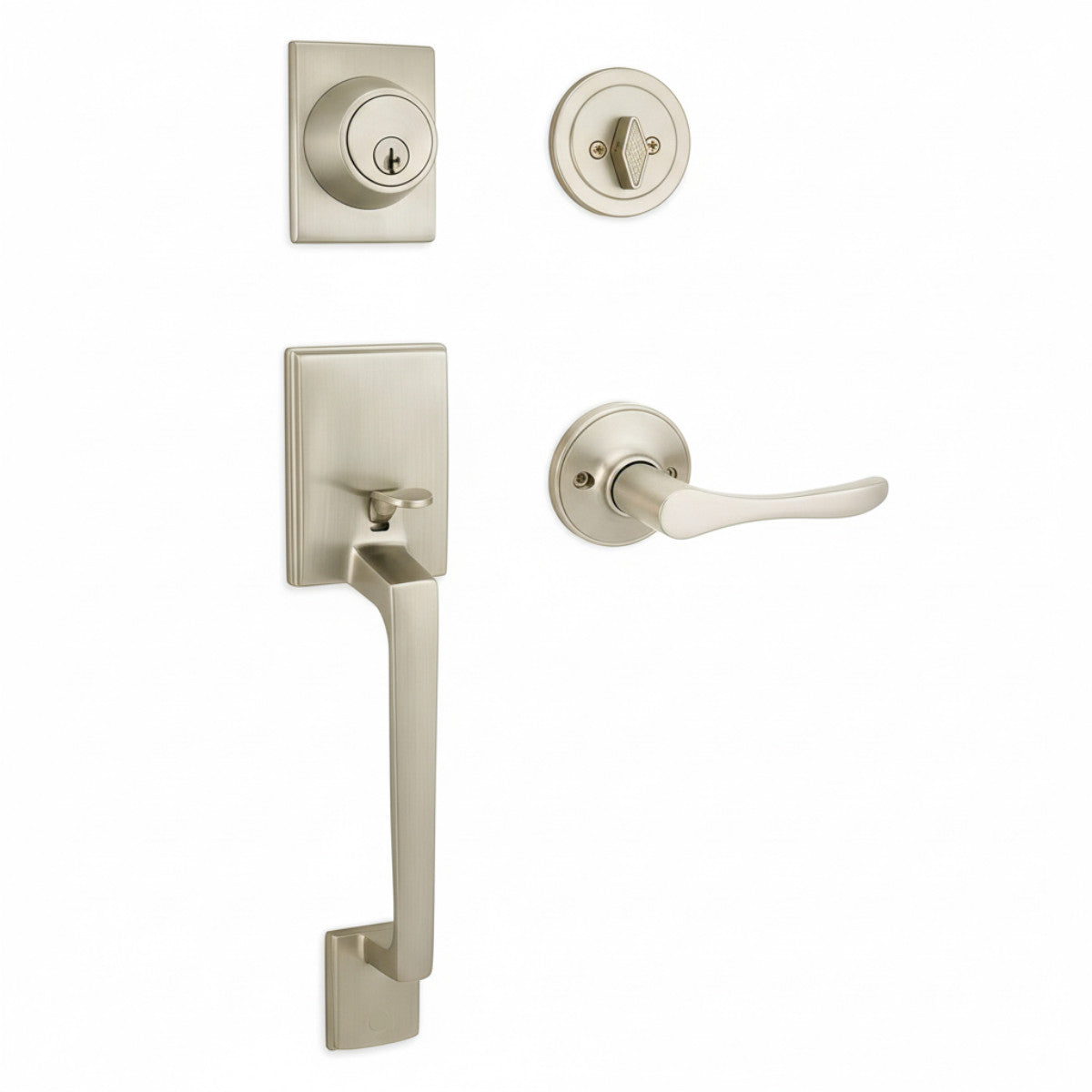 Cosmas 600 Series Satin Nickel Handleset with 30 Series Interior