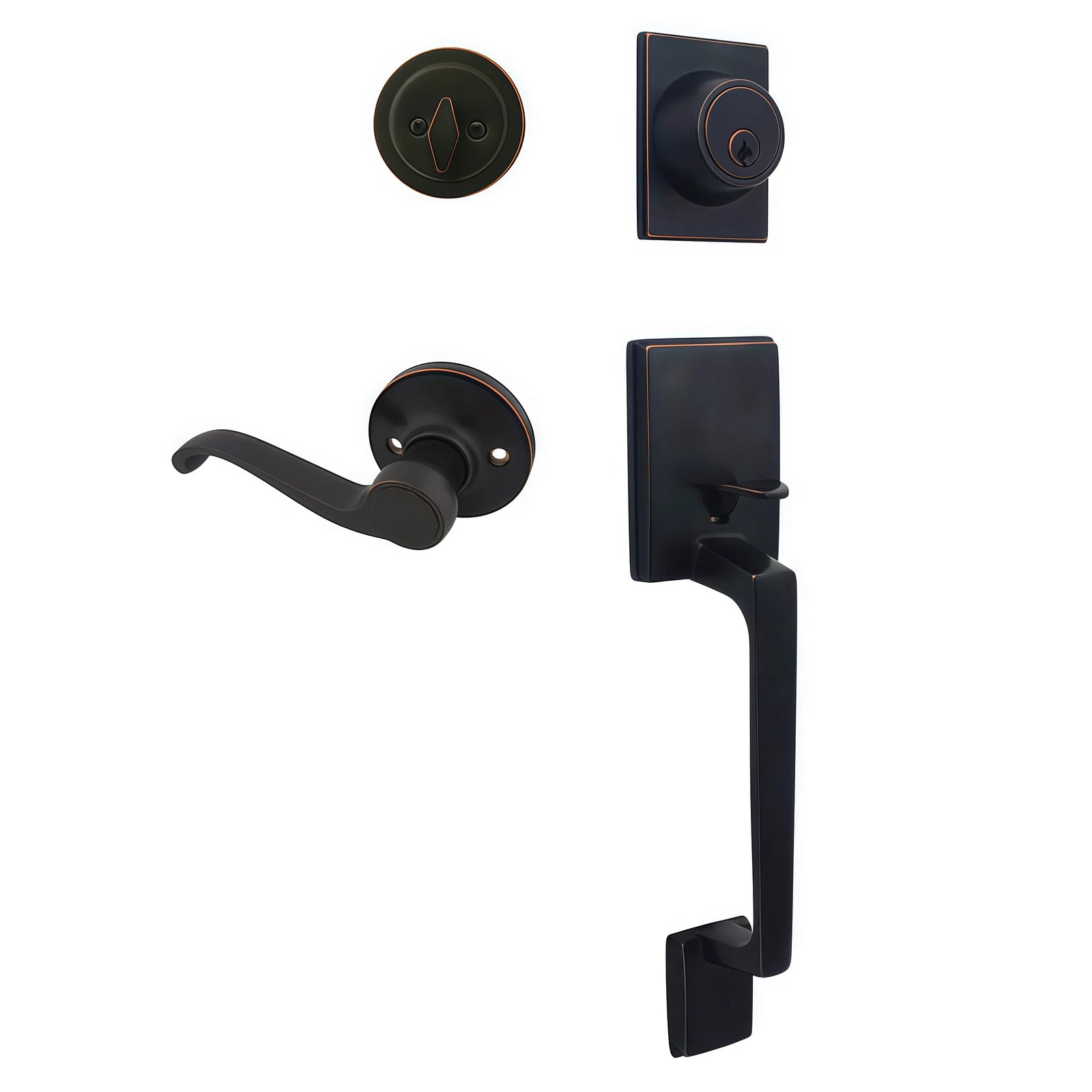 Cosmas 600 Series Oil Rubbed Bronze Handleset with 50 Series Interior