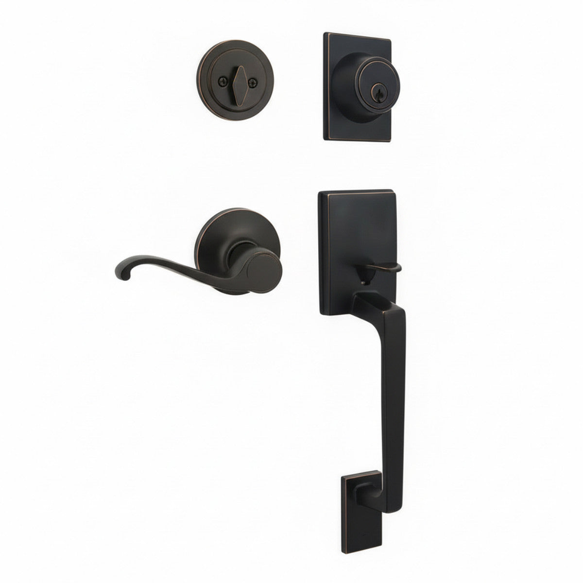 Cosmas 600 Series Oil Rubbed Bronze Handleset with 50 Series Interior