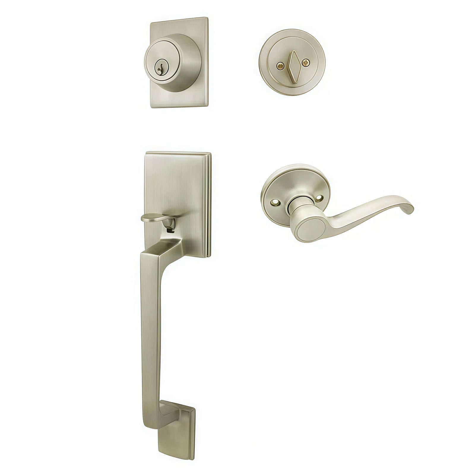 Cosmas 600 Series Satin Nickel Handleset with 50 Series Interior