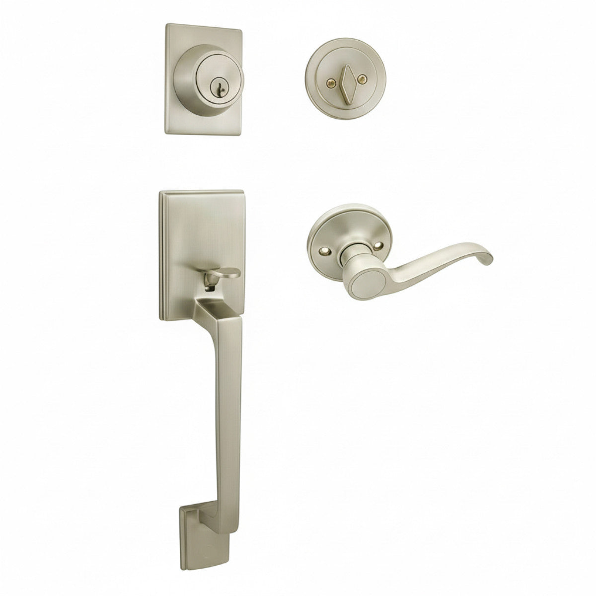 Cosmas 600 Series Satin Nickel Handleset with 50 Series Interior
