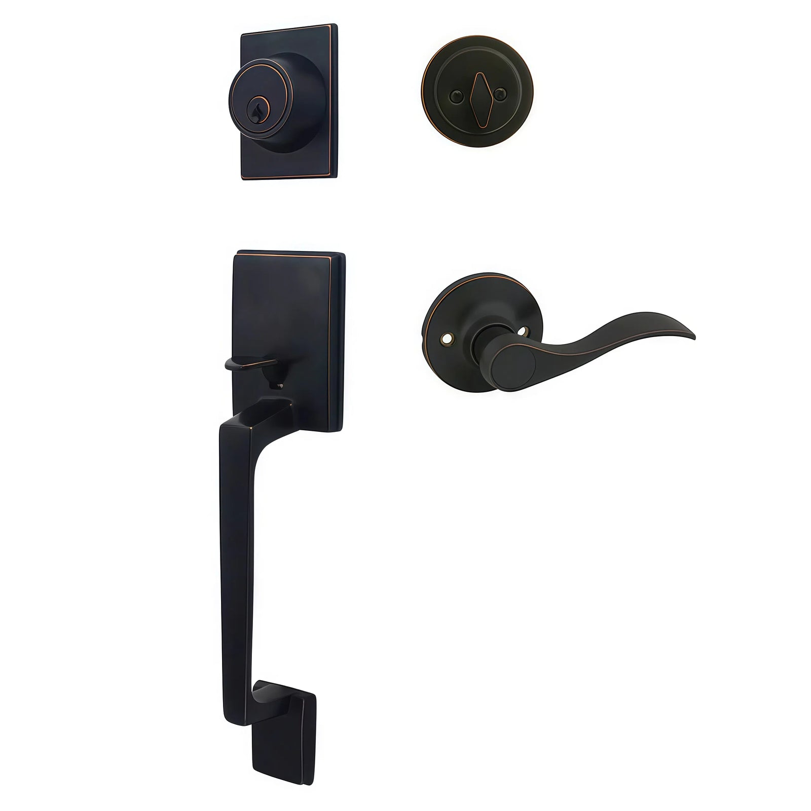Cosmas 600 Series Oil Rubbed Bronze Handleset with 80 Series Interior
