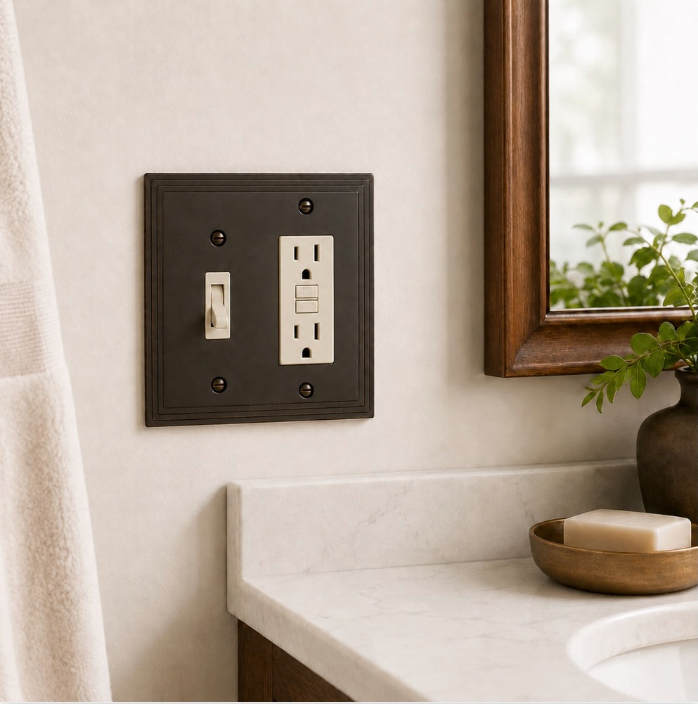 Cosmas 25077-ORB Oil Rubbed Bronze Single Toggle / GFCI Decora Combo