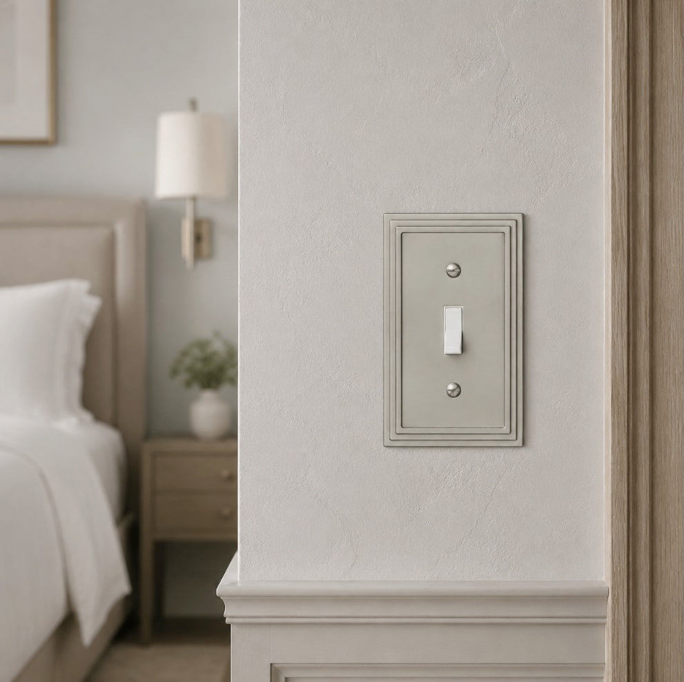 Cosmas 25053-SN Satin Nickel Single Toggle Switchplate Cover