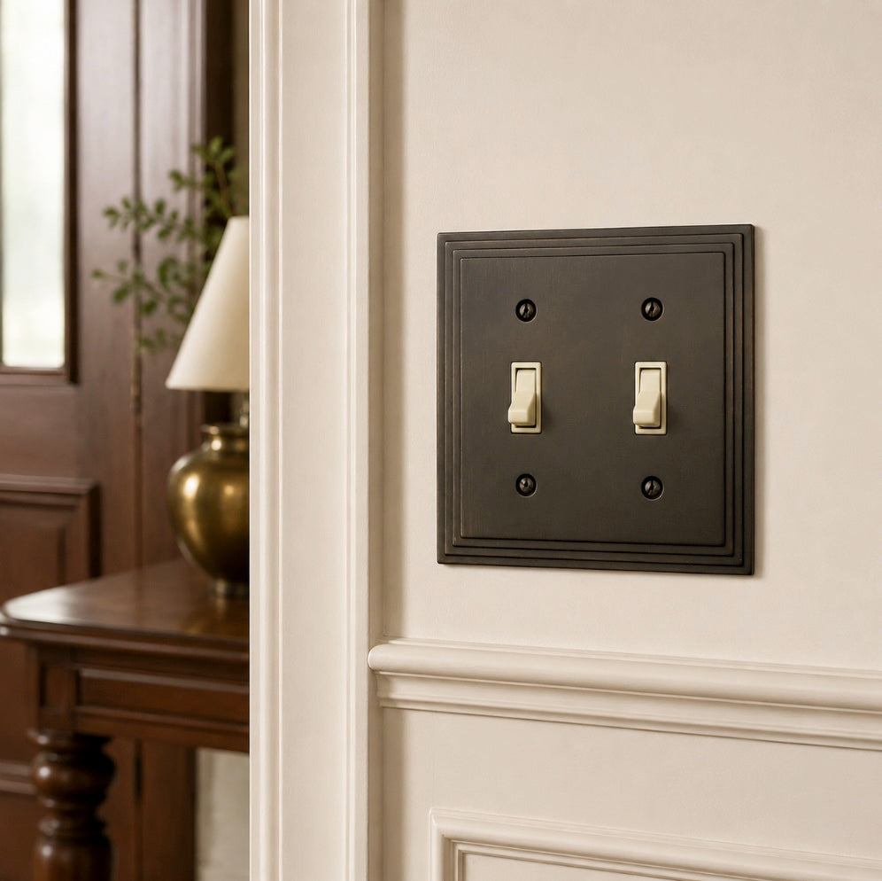 Cosmas 25033-ORB Oil Rubbed Bronze Double Toggle Switchplate Cover