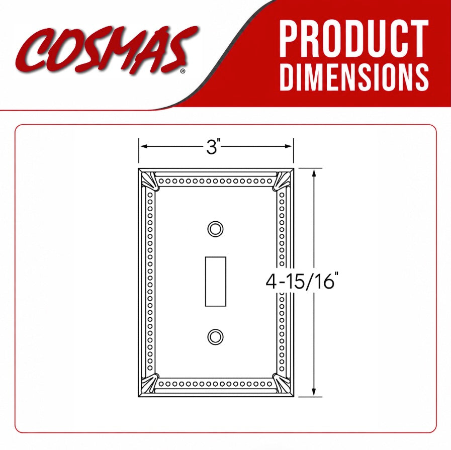Cosmas 44055-SN Satin Nickel Single Toggle Switchplate Cover