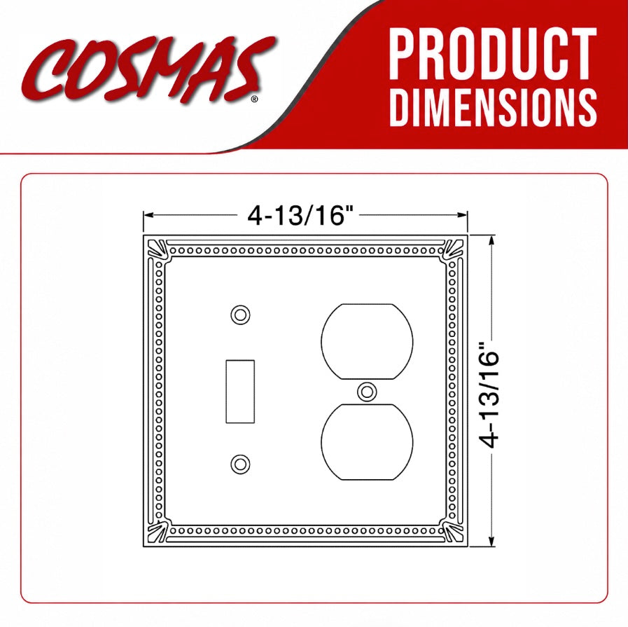 Cosmas 44059-SN Satin Nickel Single Toggle / Duplex Combo