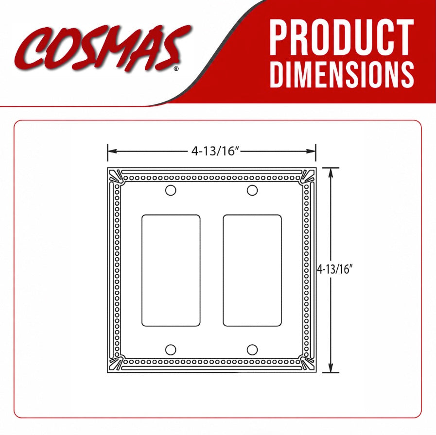 Cosmas 44098-ORB Oil Rubbed Bronze Double GFCI / Decora Wall Plate