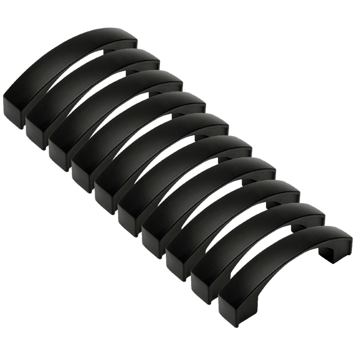 10 Pack Cosmas 616-030FB Flat Black Subtle Arch Cabinet Pull