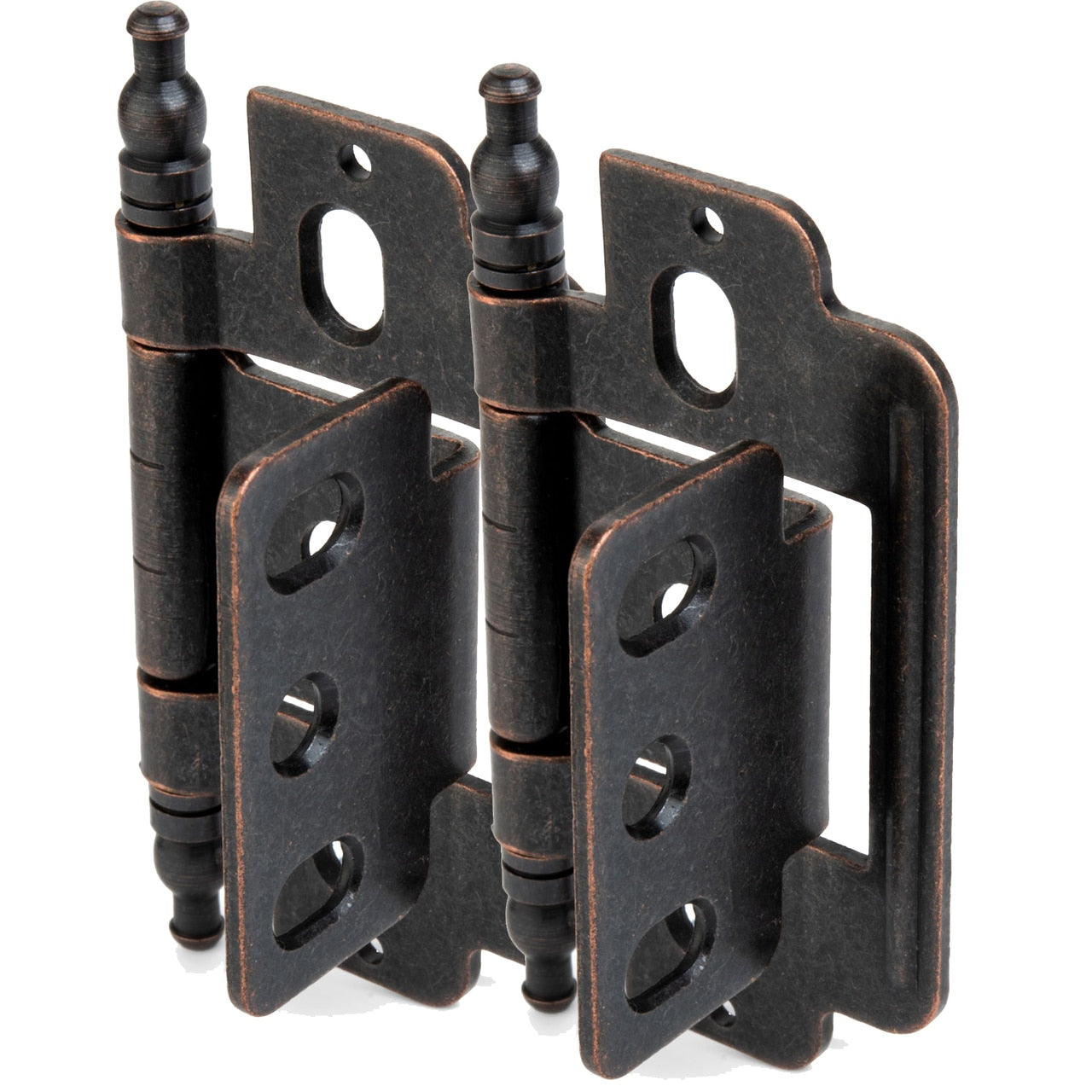 Cosmas 14280-ORB Oil Rubbed Bronze 3/4" Full Inset Partial Wrap Ball Tip Cabinet Hinge (Pair)