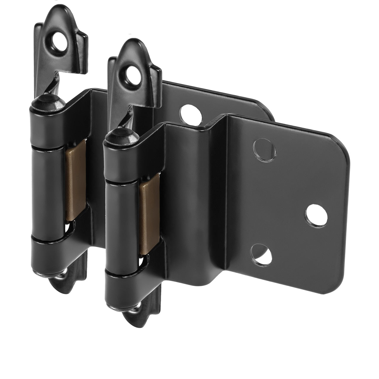 Cosmas 15628-FB Flat Black Hinge 3/8" Inset (Pair)