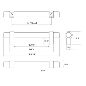 Cosmas 161-128BAB Brushed Antique Brass Cabinet Hardware Euro Style Ba 