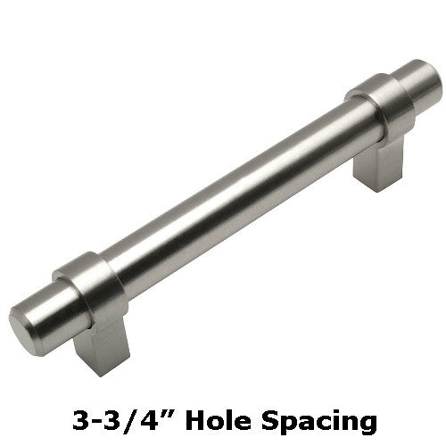 Cosmas 161-96SN 3-3/4&quot; hole spacing Satin Nickel Euro Style Bar Pull - Cosmas