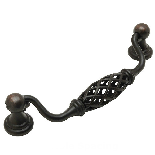 Cosmas 1749-128ORB Oil Rubbed Bronze Birdcage Cabinet Pull