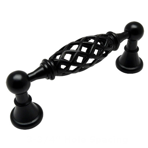 Cosmas 1749-96FB Flat Black Birdcage Cabinet Pull