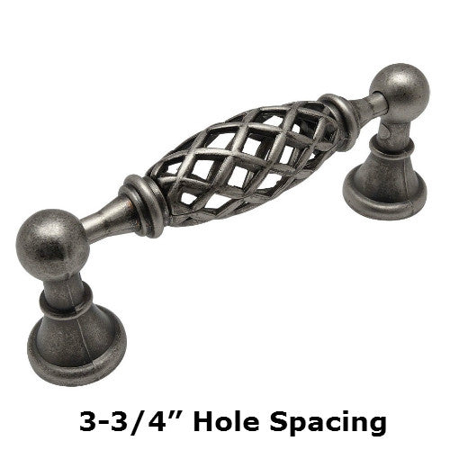 Cosmas 1749-96WN Weathered Nickel Birdcage Cabinet Pull - Cosmas