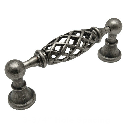 Cosmas Weathered Nickel Birdcage Cabinet Pulls – #1749-96WN, Zinc Metal, Vintage Style
