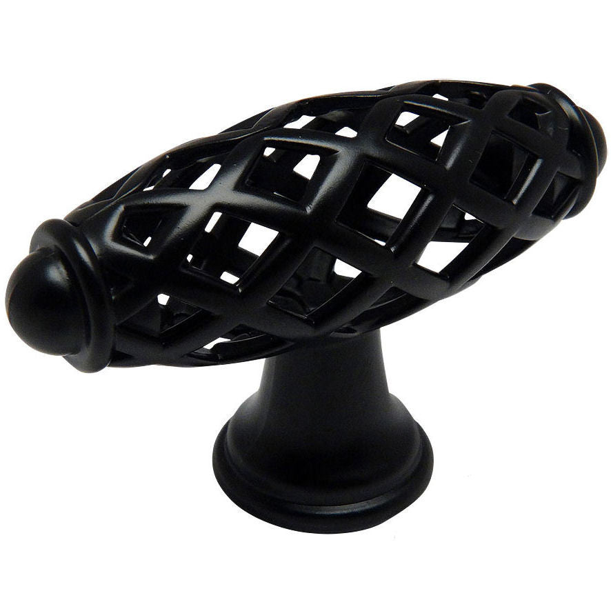 Cosmas 1749FB Flat Black Birdcage Cabinet Knob - Cosmas