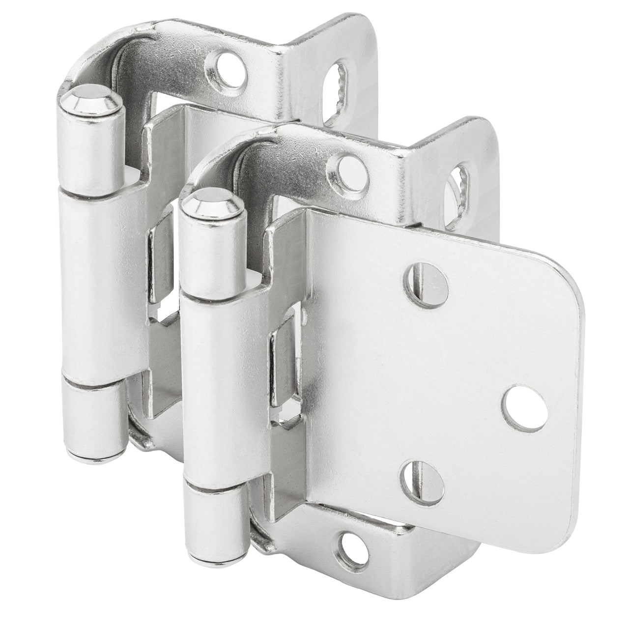 Cosmas 18650-SN Satin Nickel Partial Wrap Hinge 1/2" Overlay (Pair)