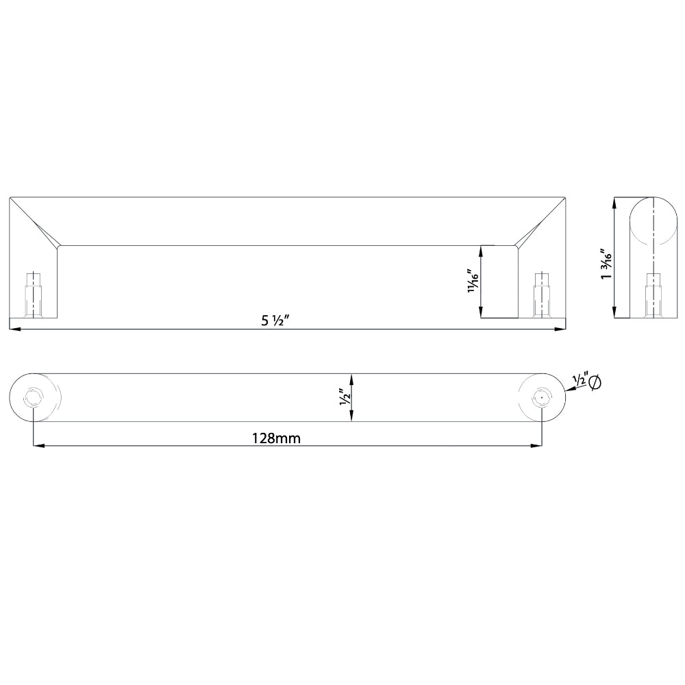 Cosmas 703-128ORB Oil Rubbed Bronze Contemporary Cabinet Pull