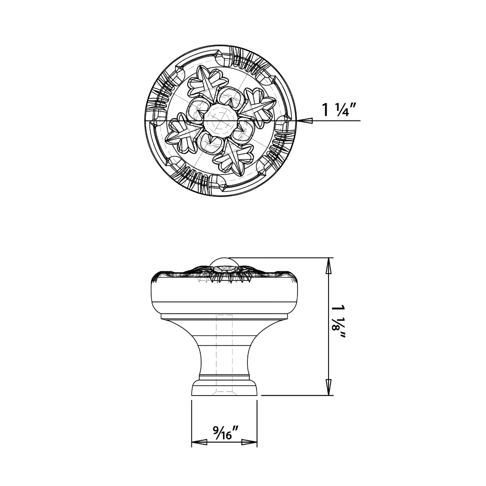 Cosmas 9465WN Weathered Nickel Cabinet Knob