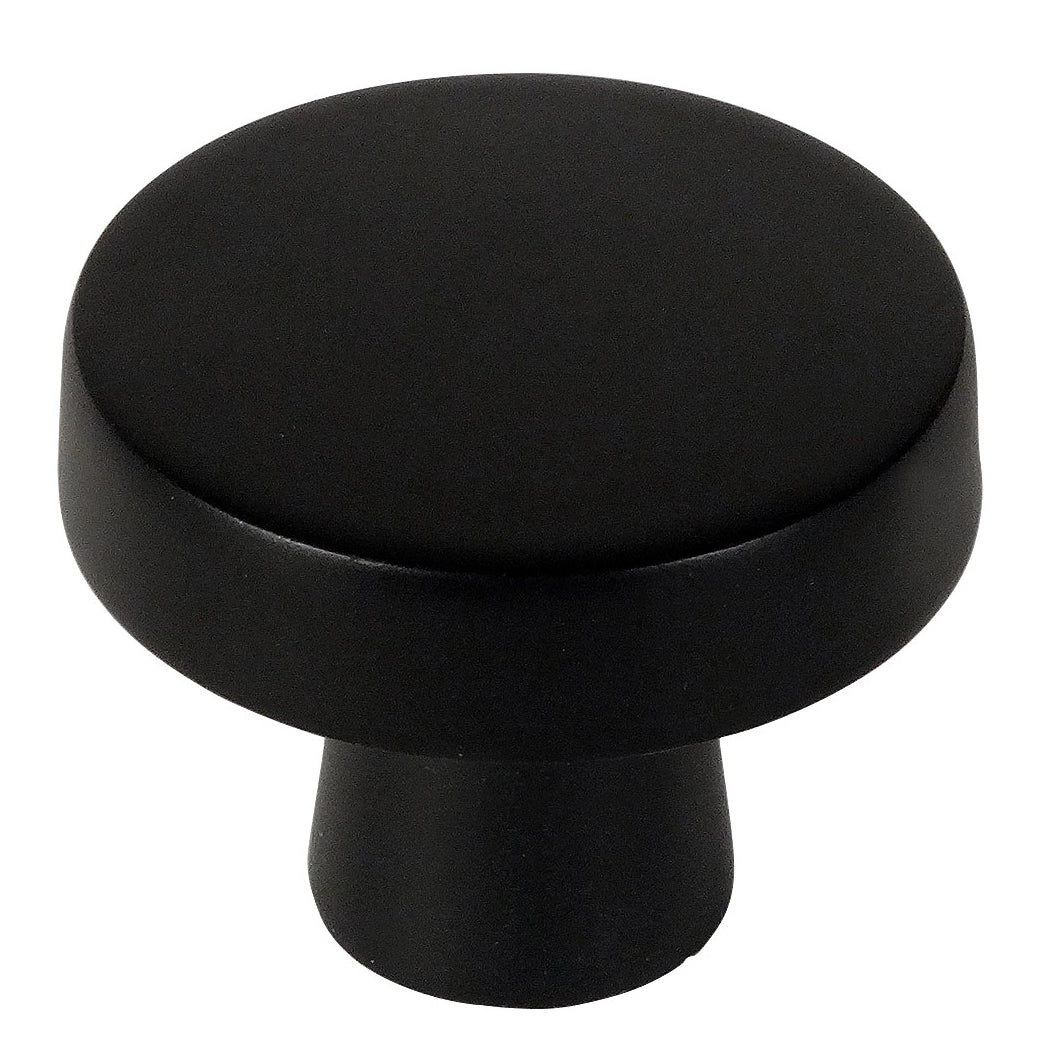 Cosmas 5234FB Flat Black Round Contemporary Cabinet Knob - Cosmas
