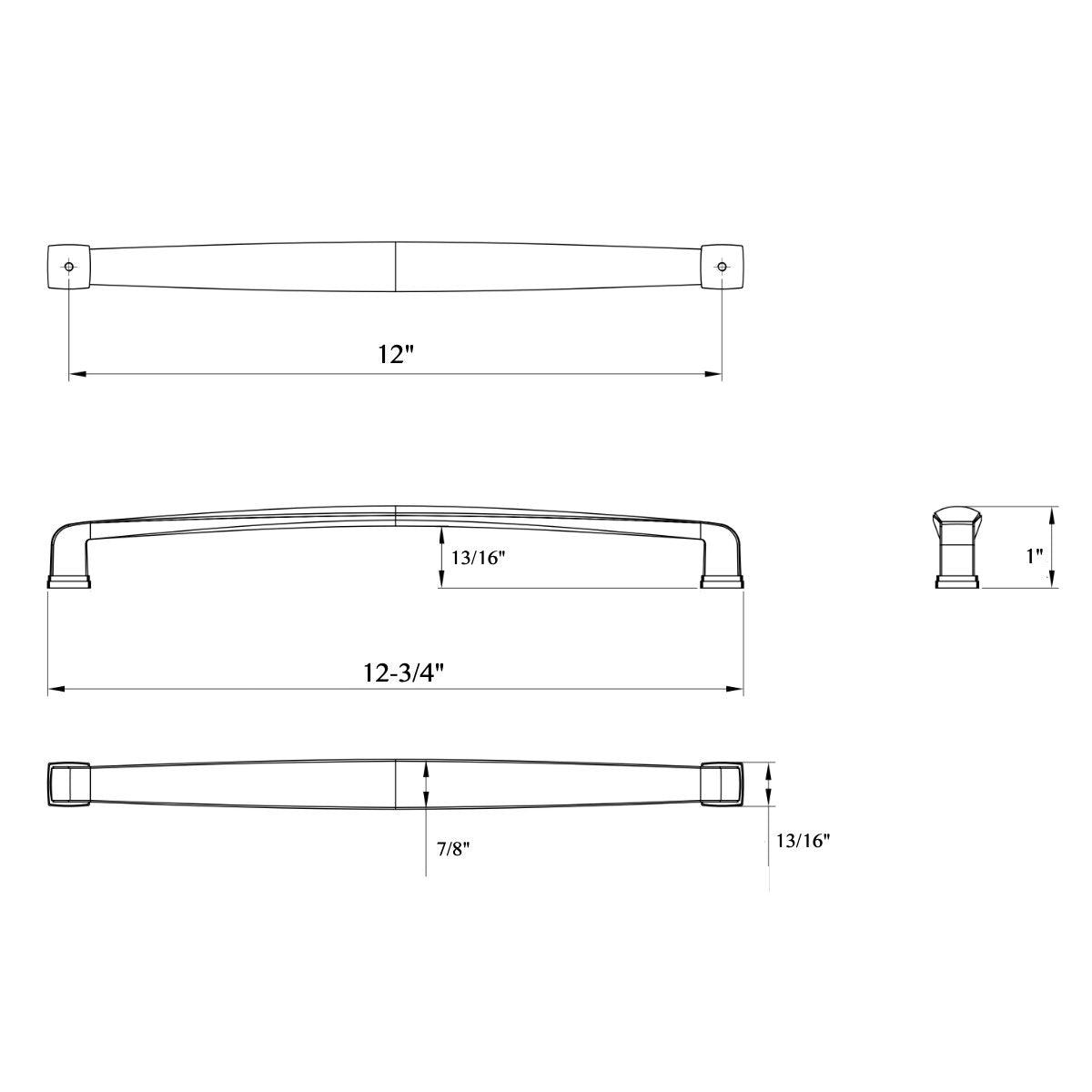 Cosmas 4392-12SN Satin Nickel Cabinet Pull